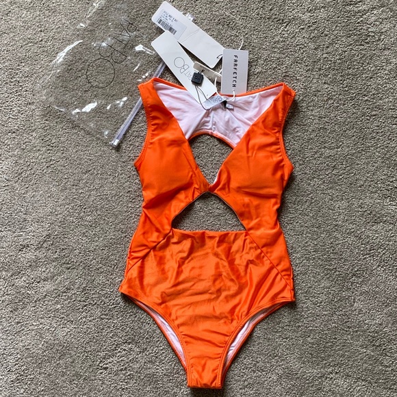 NWT PatBo One Piece Cutout Orange Crush Swimsuit - Picture 3 of 8